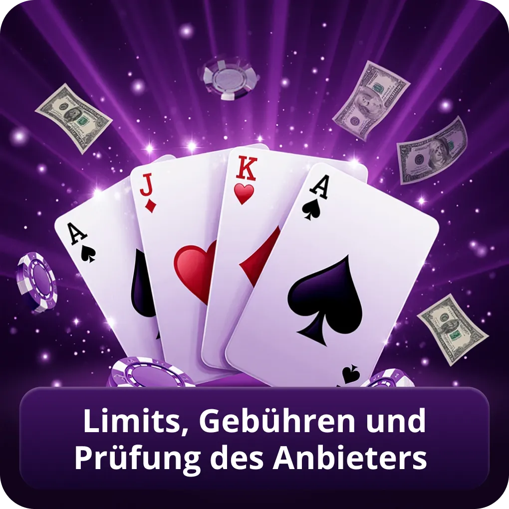 Limits, Gebühren und Prüfung des Anbieters