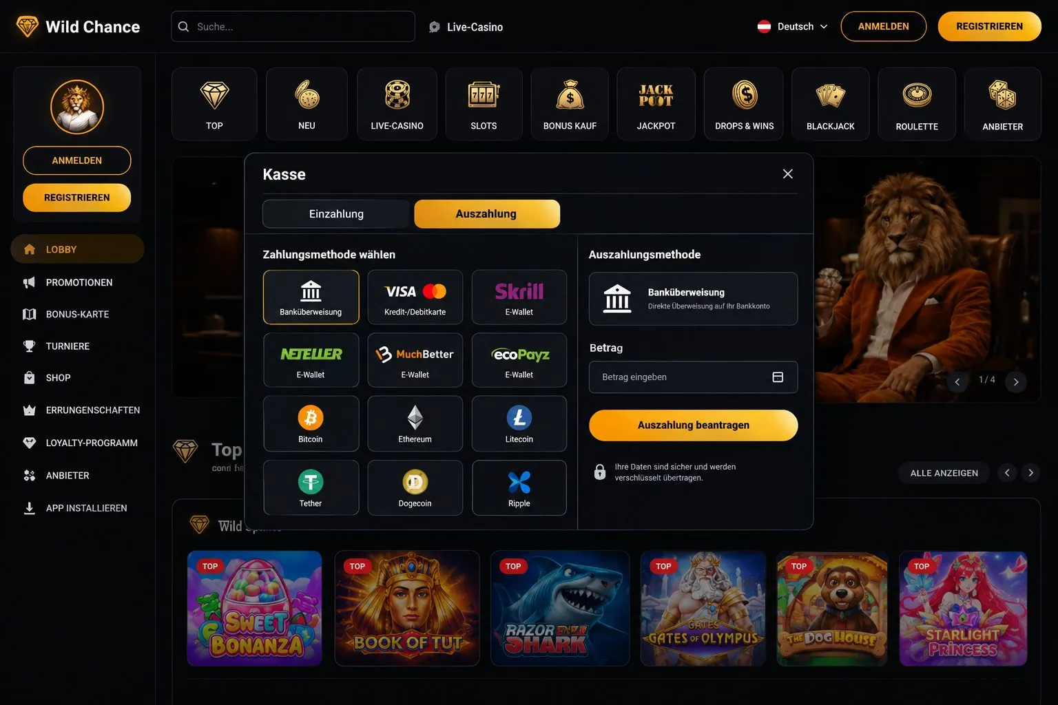 Auszahlung nach Einzahlung im Online Casino Paysafecard